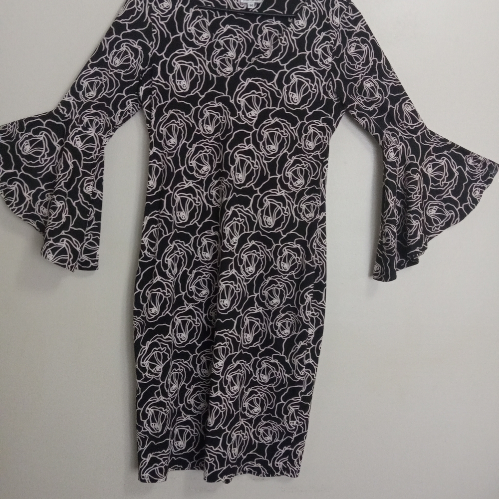 Black and White Rosette Dress Women Size M